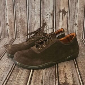Sz 37 N/ 6.5-7 Footprints Birkenstock Padua Brown Suede Lace Up Comfort Shoes